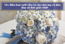 bó hoa cưới cầm tay cẩm tú cầu