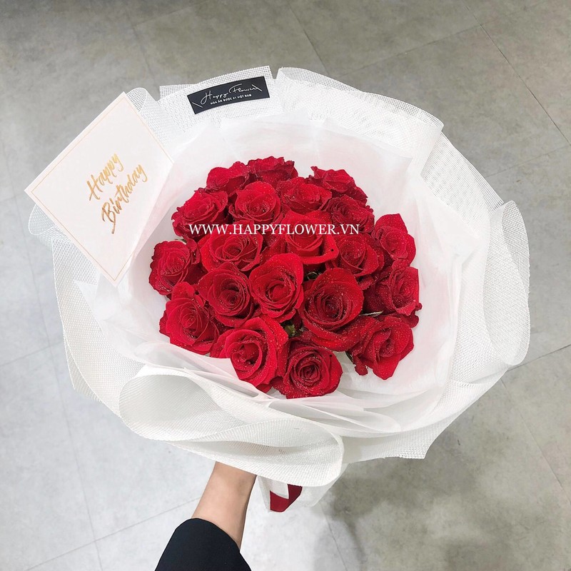 bó hoa hồng đỏ chúc mừng sinh nhật người yêu