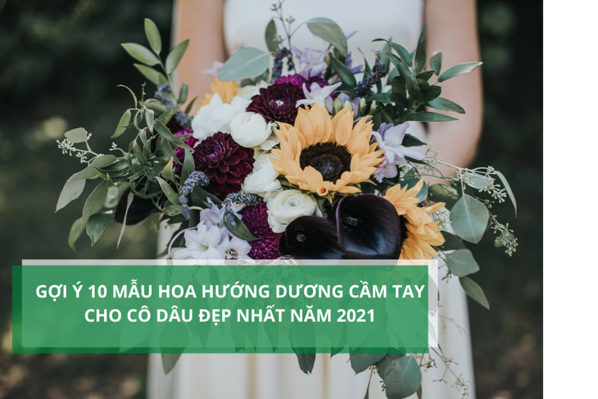 10+ mẫu hoa hướng dương cầm tay cô dâu đẹp nhất 2023