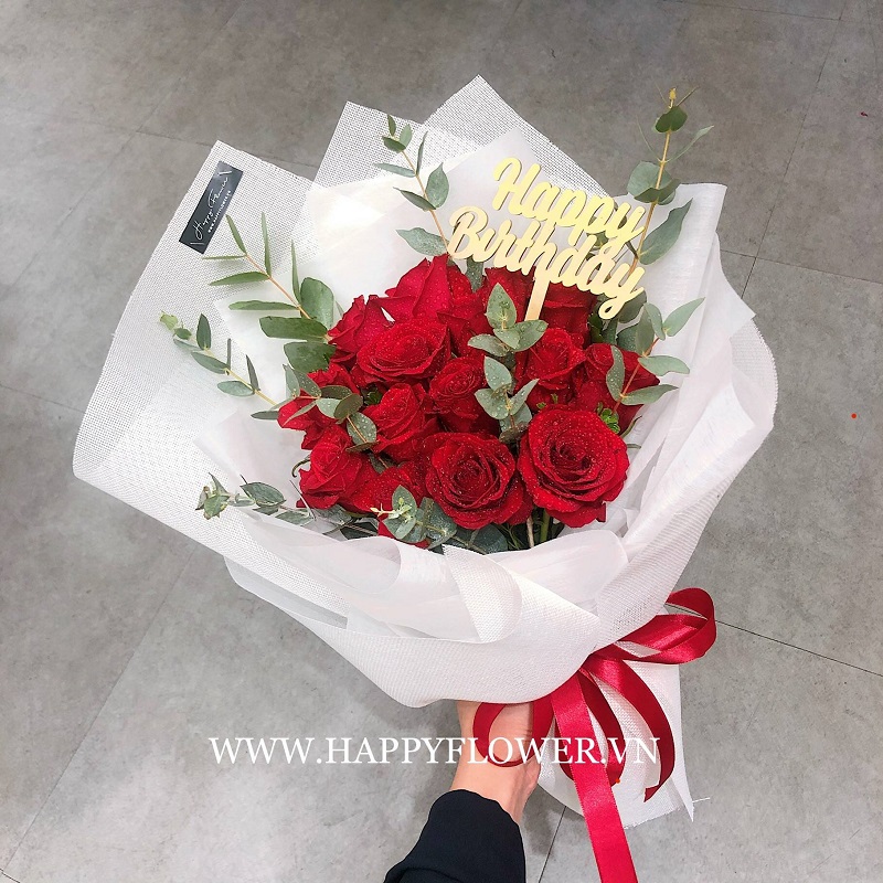 Bó hoa hồng đỏ tặng sinh nhật